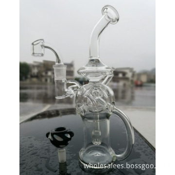 Glass Beaker Bong Showerhead Perc Recycler Dab Rig egg Water Pipes Oil Rigs Bubbler Smooth Pipe With Quartz Banger Or Bowl